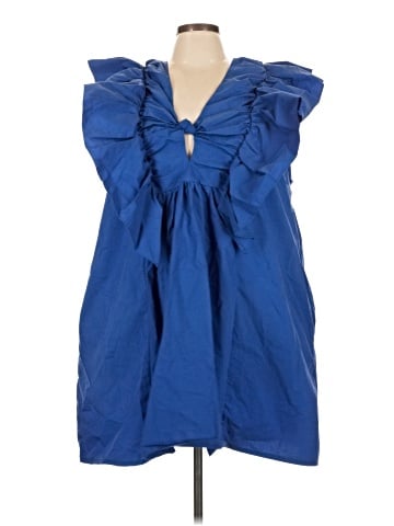 Blue Tassel Sleeveless Blouse (view 1)