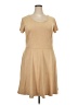 Assorted Brands Solid Tan Casual Dress Size 2X - photo 1