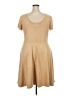 Assorted Brands Solid Tan Casual Dress Size 2X - photo 2