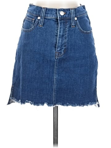 Madewell Stretch Denim Straight Mini Skirt: Step-Hem Edition (view 1)