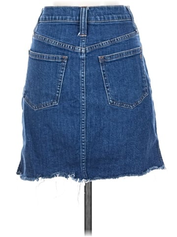 Madewell Stretch Denim Straight Mini Skirt: Step-Hem Edition (view 2)