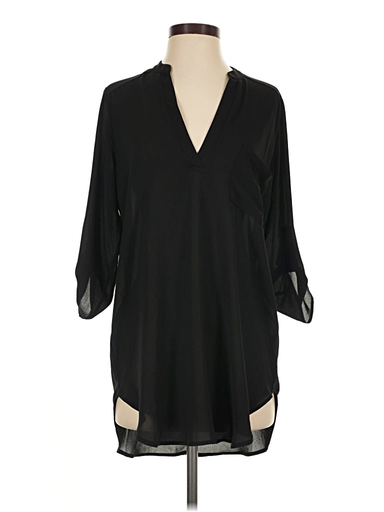 Lush 3/4 Sleeve Blouse In Black