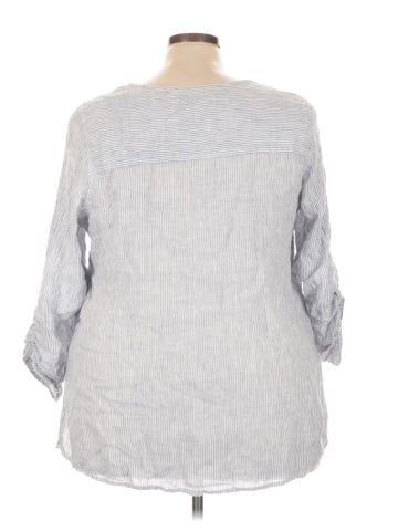 Jones & Co 3/4 Sleeve Button-Down Shirt (view 2)