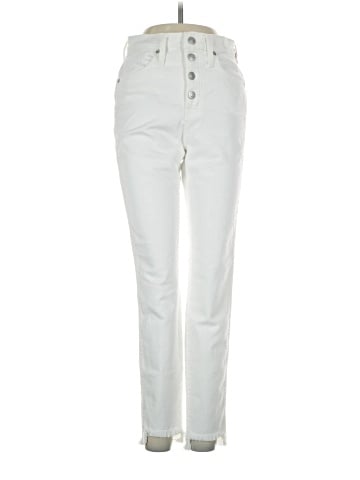 Madewell 10" High-Rise Skinny Jeans in Pure White: Step-Hem Edition (view 1)
