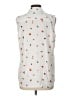 Ann Taylor 100% Polyester Print White Sleeveless Blouse Size L - photo 2