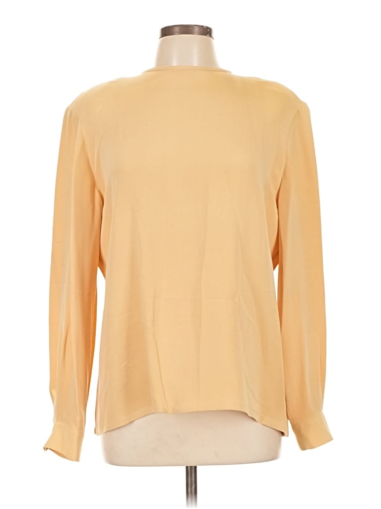 Pre-owned Dana Buchman Long Sleeve Blouse In Yellow