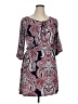 En Focus Studio Paisley Red Gray Casual Dress Size 14 - photo 1