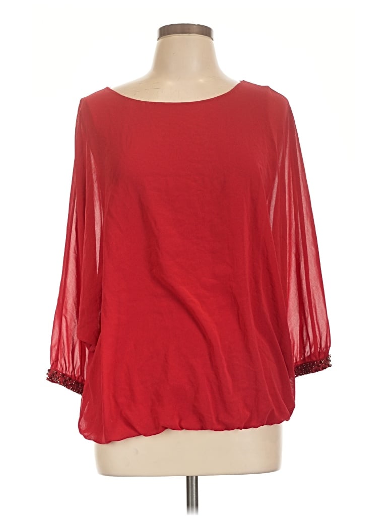 Pre-owned Phase Eight 3/4 Sleeve Top Red Boatneck Tops