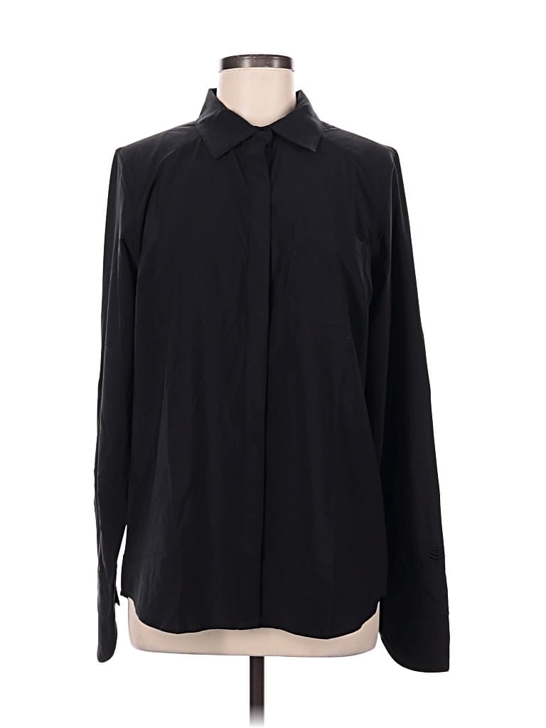 Pre-owned Coolibar Long Sleeve Blouse In Black