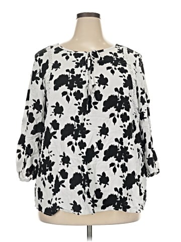 Como Black 3/4 Sleeve Blouse (view 1)