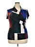 DKNY Color Block Blue Short Sleeve Blouse Size XXL - photo 1
