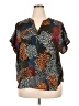 Maurices 100% Polyester Animal Print Brown Short Sleeve Blouse Size XXL - photo 1