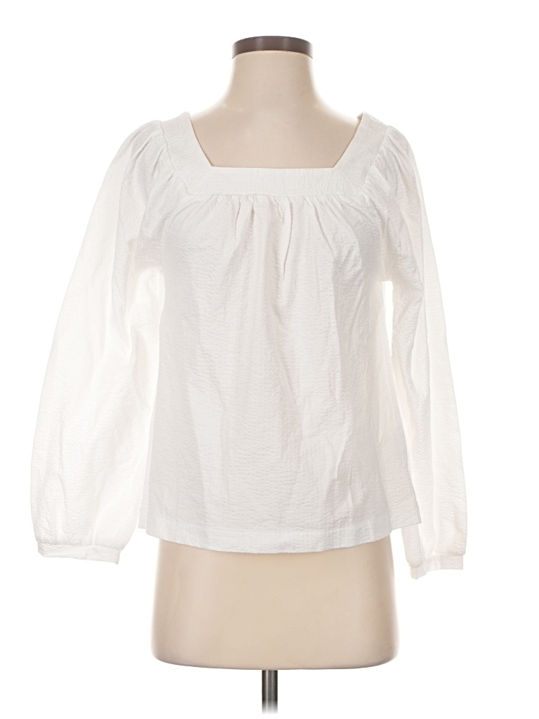 Jcrew 3/4 Sleeve Blouse In White