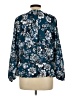 Parker 100% Polyester Floral Teal 3/4 Sleeve Blouse Size L - photo 2