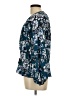 Parker 100% Polyester Floral Teal 3/4 Sleeve Blouse Size L - photo 5