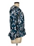 Parker 100% Polyester Floral Teal 3/4 Sleeve Blouse Size L - photo 4
