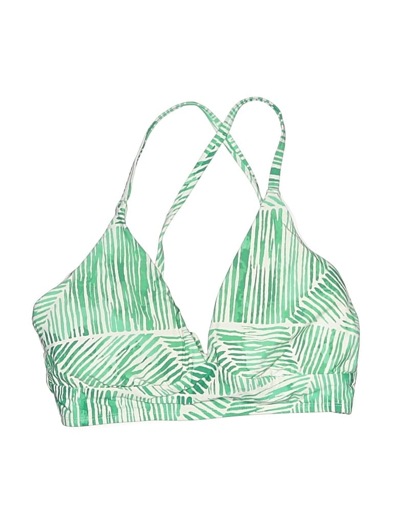 Pre-owned Calia Swimsuit Top Green Print Pattern Swimwear