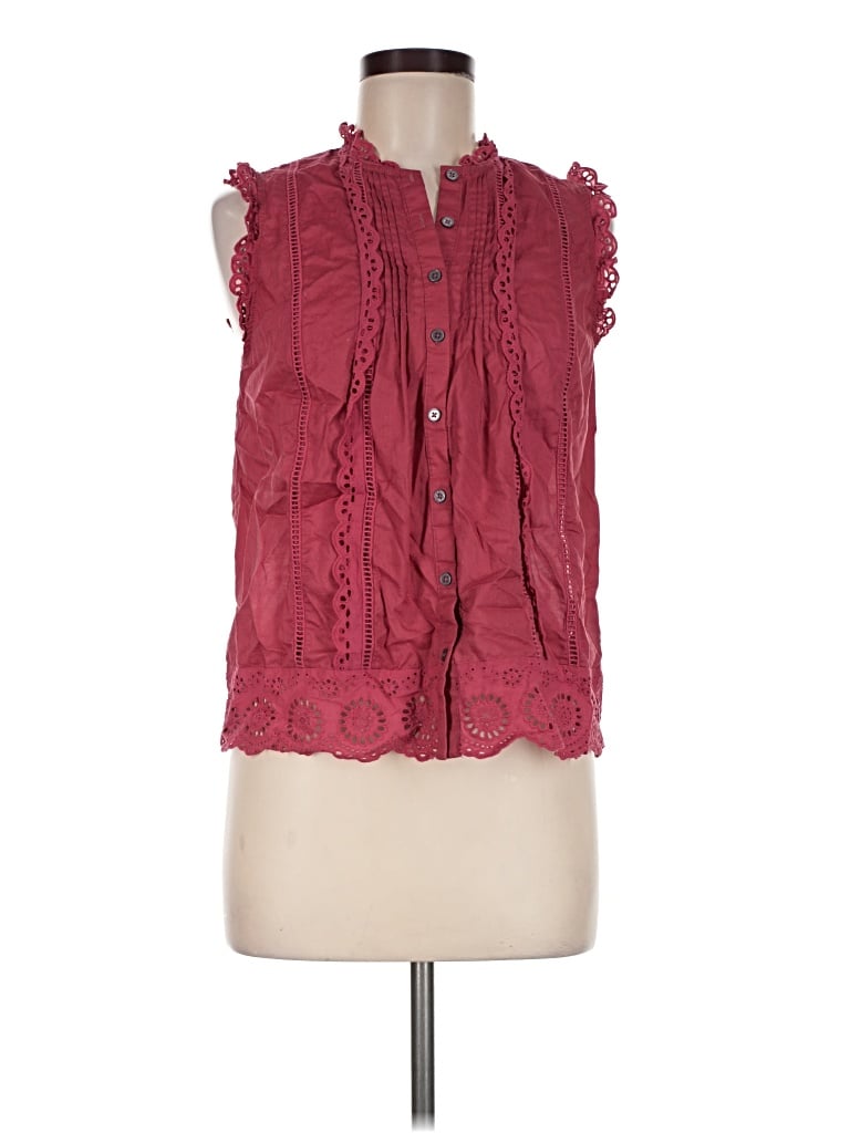 Pre-owned Boden Sleeveless Blouse In Burgundy