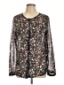 Ann Taylor LOFT 100% Polyester Gray Long Sleeve Blouse Size L - photo 1
