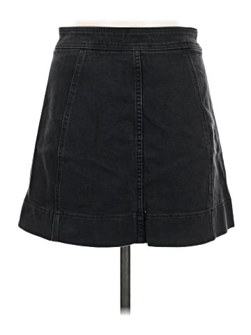 Madewell Metropolis Snap Jean Skirt in Rawley Black (view 2)