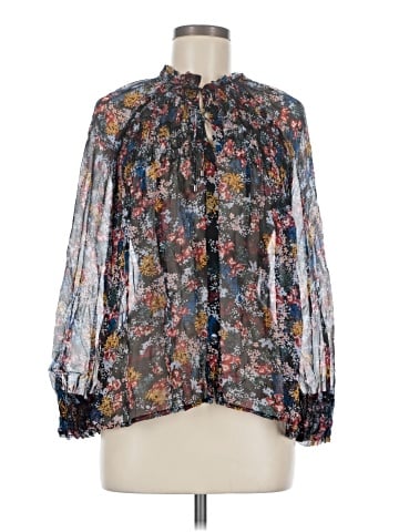 Ella Moss Long Sleeve Silk Top (view 1)