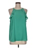 Elle 100% Polyester Green Sleeveless Blouse Size M - photo 1