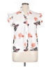 Unbranded 100% Polyester Floral White Short Sleeve Blouse Size XL - photo 1