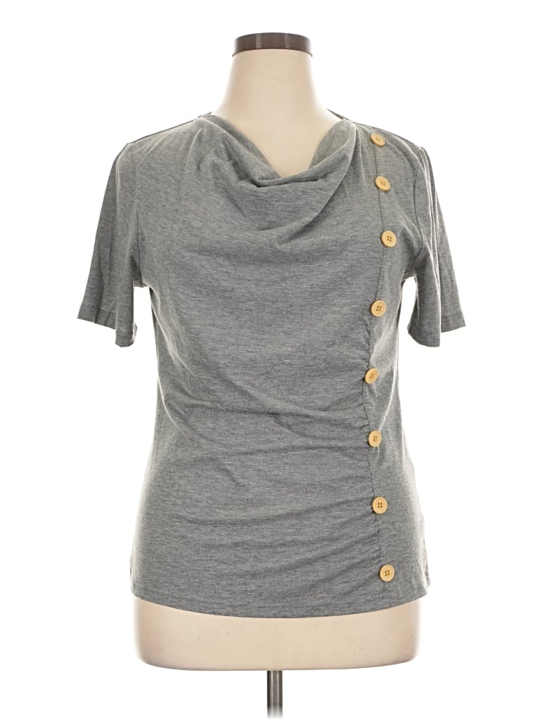 Pre-owned Made With Love Short Sleeve T-shirt In Gray