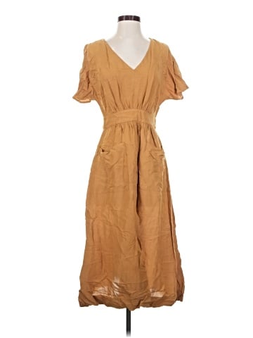 Madewell Linen-Blend Dolman-Sleeve Tie-Waist Midi Dress (view 1)
