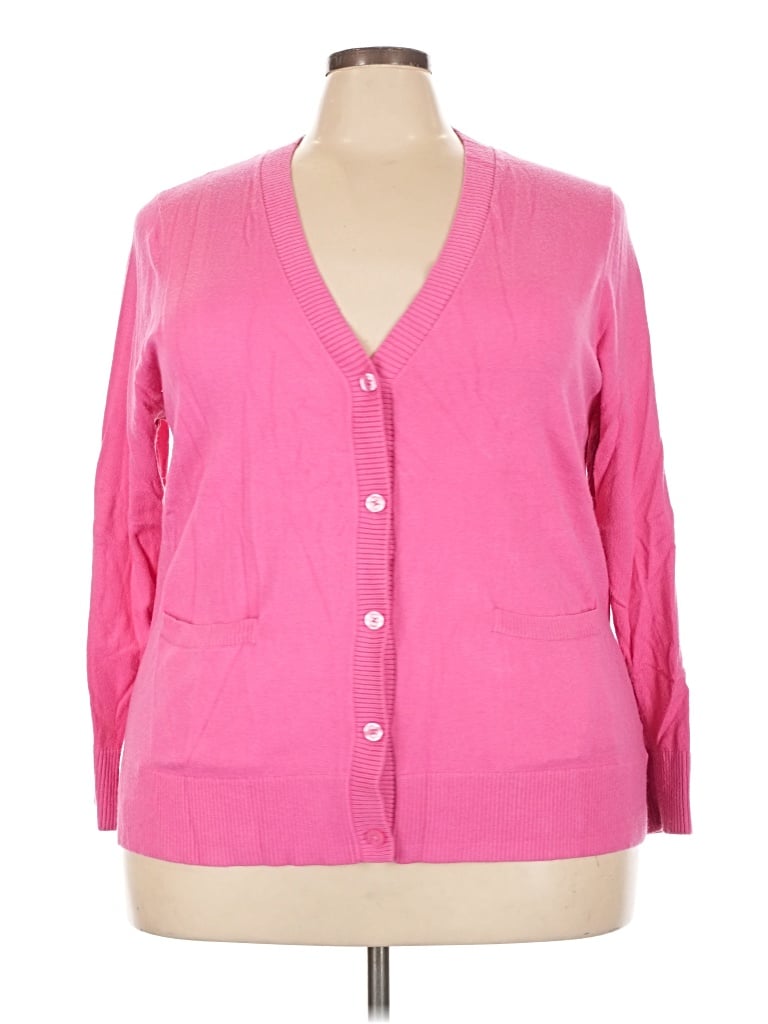 Pre-owned Torrid 3/4 Sleeve Button Down Shirt In Pink