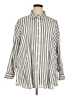 Torrid Stripes Silver Long Sleeve Button-Down Shirt Size 1X Plus (1) - photo 1