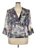 Alex Evenings 100% Polyester Floral Purple Gray Blazer Size 2X - photo 1