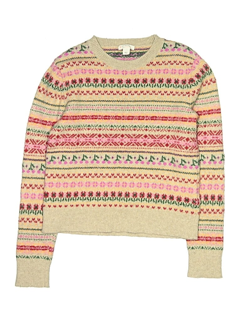 Pre-owned Crewcuts Kids' Pullover Sweater In Tan