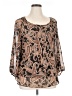 Tamara H. 100% Polyester Brown 3/4 Sleeve Blouse Size XL - photo 1
