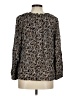 White Stag 100% Rayon Paisley Black Long Sleeve Blouse Size M - photo 2