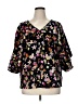 CAbi 100% Polyester Floral Black 3/4 Sleeve Blouse Size XL - photo 1