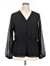 Pleione 100% Polyester Black Long Sleeve Blouse Size XL - photo 1
