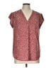 Fun2Fun 100% Polyester Red Short Sleeve Blouse Size L - photo 1