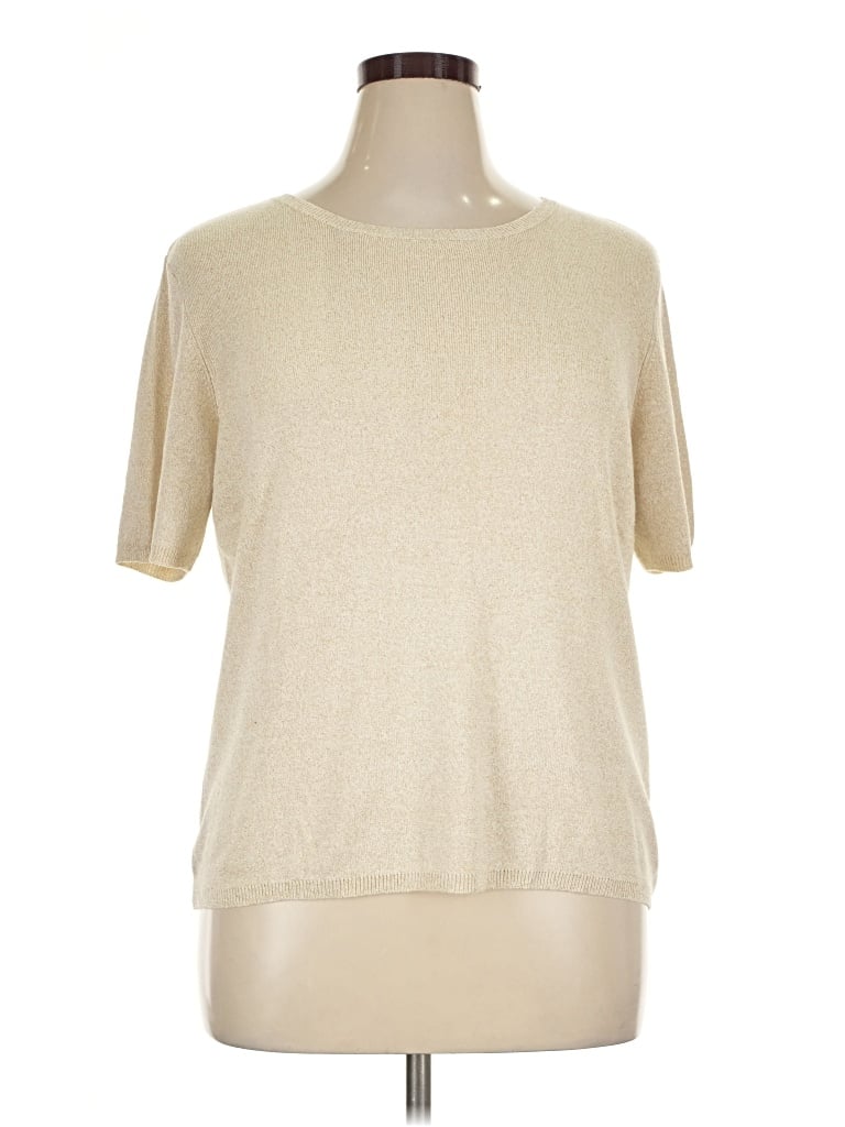 Pre-owned Draper's & Damon's Short Sleeve Turtleneck In Tan