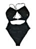 Unbranded Solid Black Two Piece Swimsuit Size L - photo 2