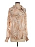 BKE Paisley Tan Long Sleeve Blouse Size S - photo 1