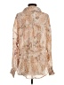 BKE Paisley Tan Long Sleeve Blouse Size S - photo 2