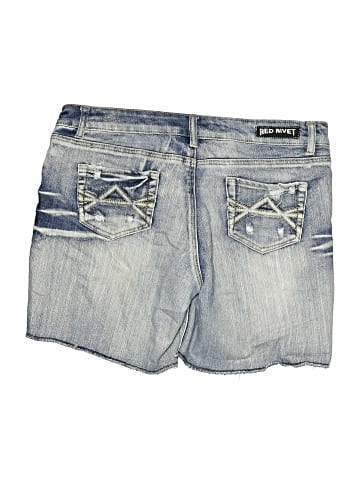 Red Rivet Denim Shorts (view 2)