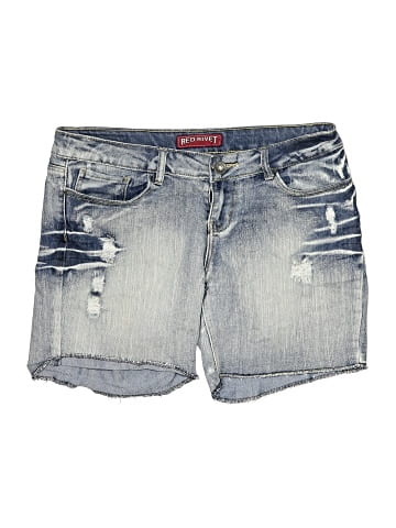 Red Rivet Denim Shorts (view 1)