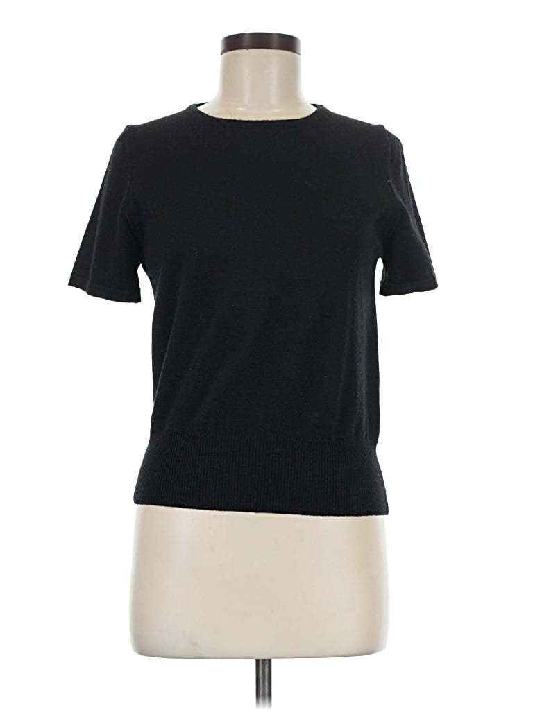Pre-owned Kate Hill Short Sleeve Top Black Crew Neck Tops