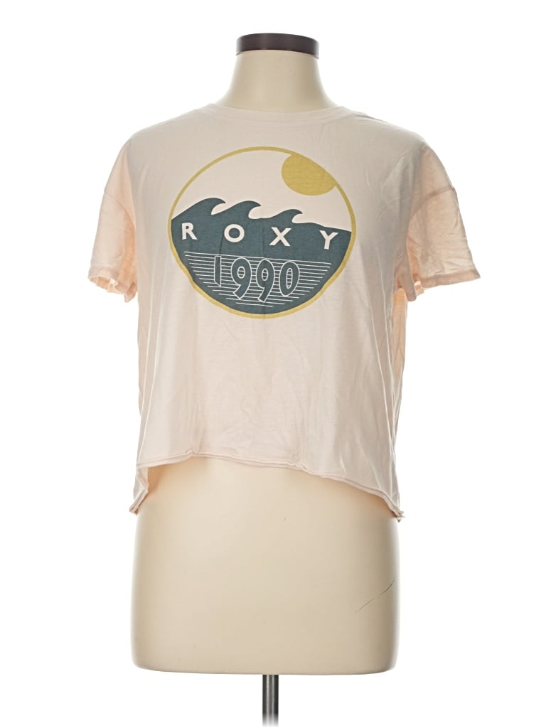 Pre-owned Roxy Short Sleeve T-shirt In Ivory
