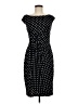 Connected Apparel Polka Dots Black Casual Dress Size 8 - photo 1