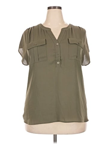 INC International Concepts Short Sleeve Blouse (view 1)