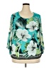 JM Collection 100% Polyester Teal 3/4 Sleeve Blouse Size 3X - photo 1