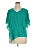 AB Studio Teal Short Sleeve Blouse Size XL - photo 1